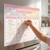Fun Magnetic Reward Chart for Kids - Unicorn Chore Chart for Girls | Motivational Behavior and Responsibility Tracker with Stickers Encourages Good Habits at Home - Creates a Fun Daily Routine