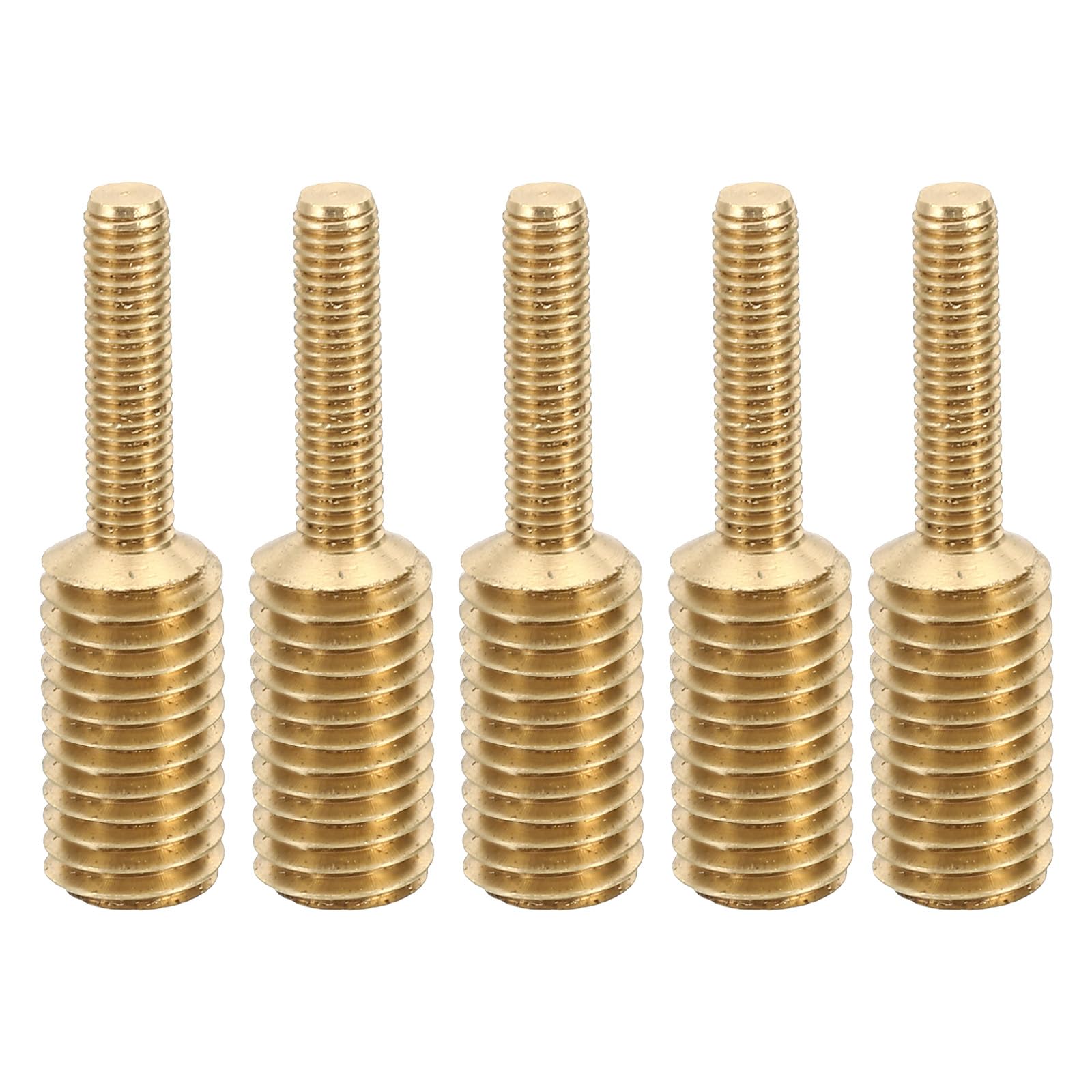 PATIKIL M5x20mm to M10x20mm Double End Threaded Stud Screw Bolt, 5 Pack Brass Rod Bolts Thread Reducer Adapter for Furniture Fastener, Hardware Connector