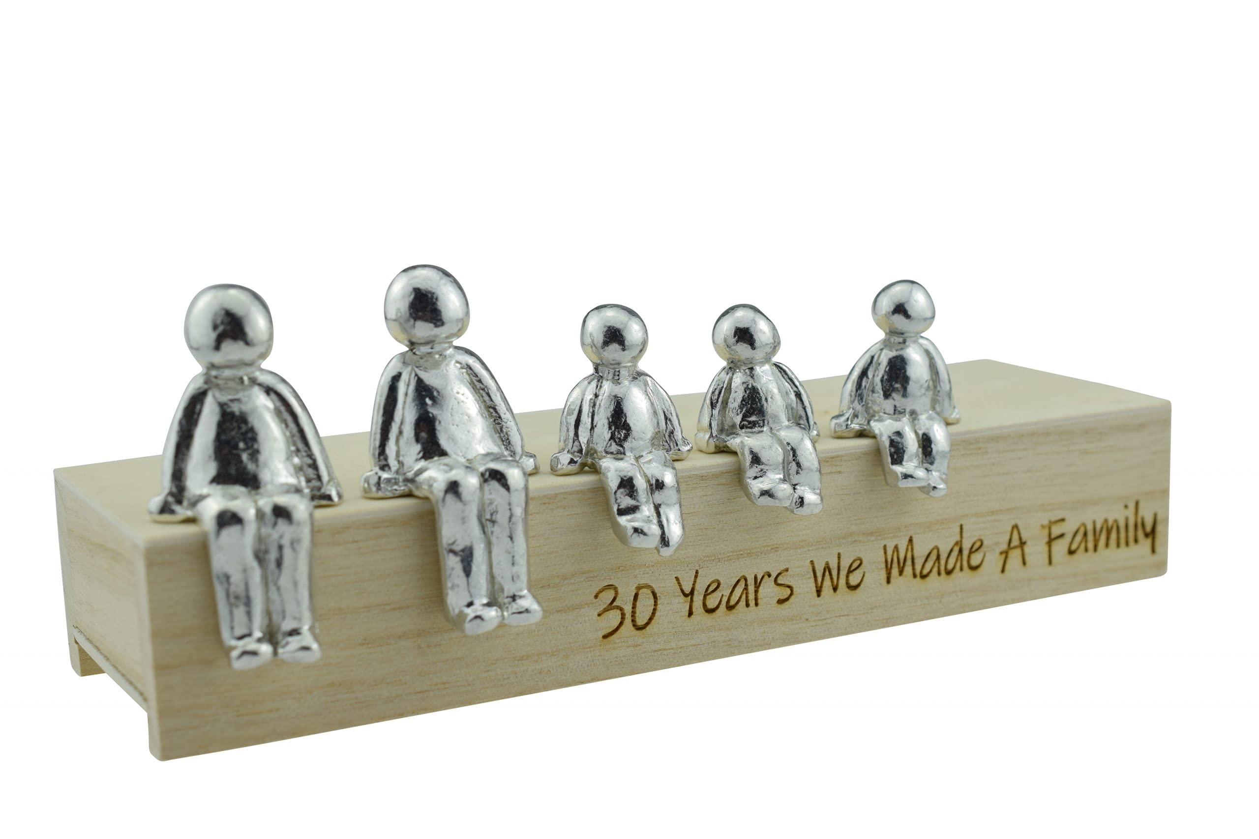 Pirantin 30th Anniversary Idea - 30 Years We Made A Family Metal Ornament - Choose Your Family Combination Box & Woodgrain May Vary(3 Children)