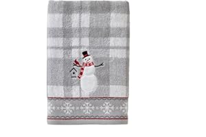 SKL Home Christmas/Winter/Gift Whistler Snowman Bath Towel, Gray