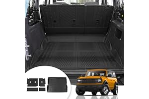 Maxzina Cargo Mat Compatible with 2021 2022 2023 2024 2025 Ford Bronco Trunk Mat Back Seat Cover Protector Cargo Liner Split Seat Kick Mat for Ford Bronco Accessories 4 Door
