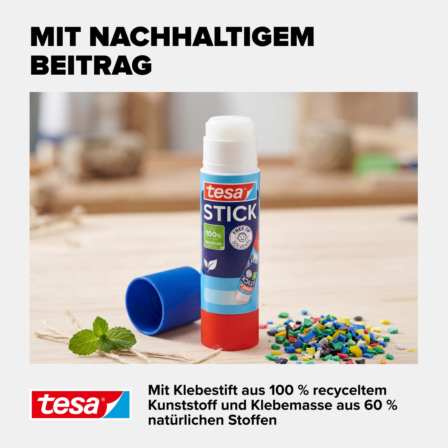 tesa Stick ecoLogo - Geruchsneutraler Klebestift für Papier und Pappe - Lösungsmittelfrei und Umweltschonend - 4 x 20 g 6