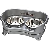 Neater Feeder - Express Model - Mess-Proof Dog Bowls (Small, Gunmetal) – Made in USA – Elevated, No Spill, Non-Tip, Non-Slip,