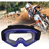 YIMOPART Kids Dirt Bike Goggles Impact-Resistant Adjustable Child Youth ATV Motorcycle Off-Road Riding Motocross Racing Cycling Goggles Glasses for Boys & Girls (Blue)