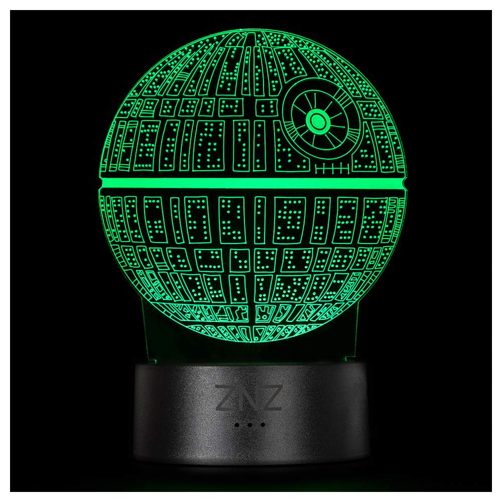 3D Lamp, ZNZ LED Illusion Night Light, 16 Colors Changing 3 Model with Remote & Smart Touch Decor Toys Lamp - Perfect Christmas and Birthday Gifts for Kids Boys Girls Men Women(6-Death Star)
