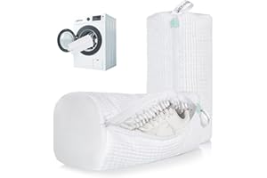 ADEHMDA 2Pcs Shoe Washing Machine Bag, Sneaker Laundry Bag for Washing Machine, Extra Long and Thick Microfibre Fluff, Reusable for Washer and Dryer (2pcs, White)