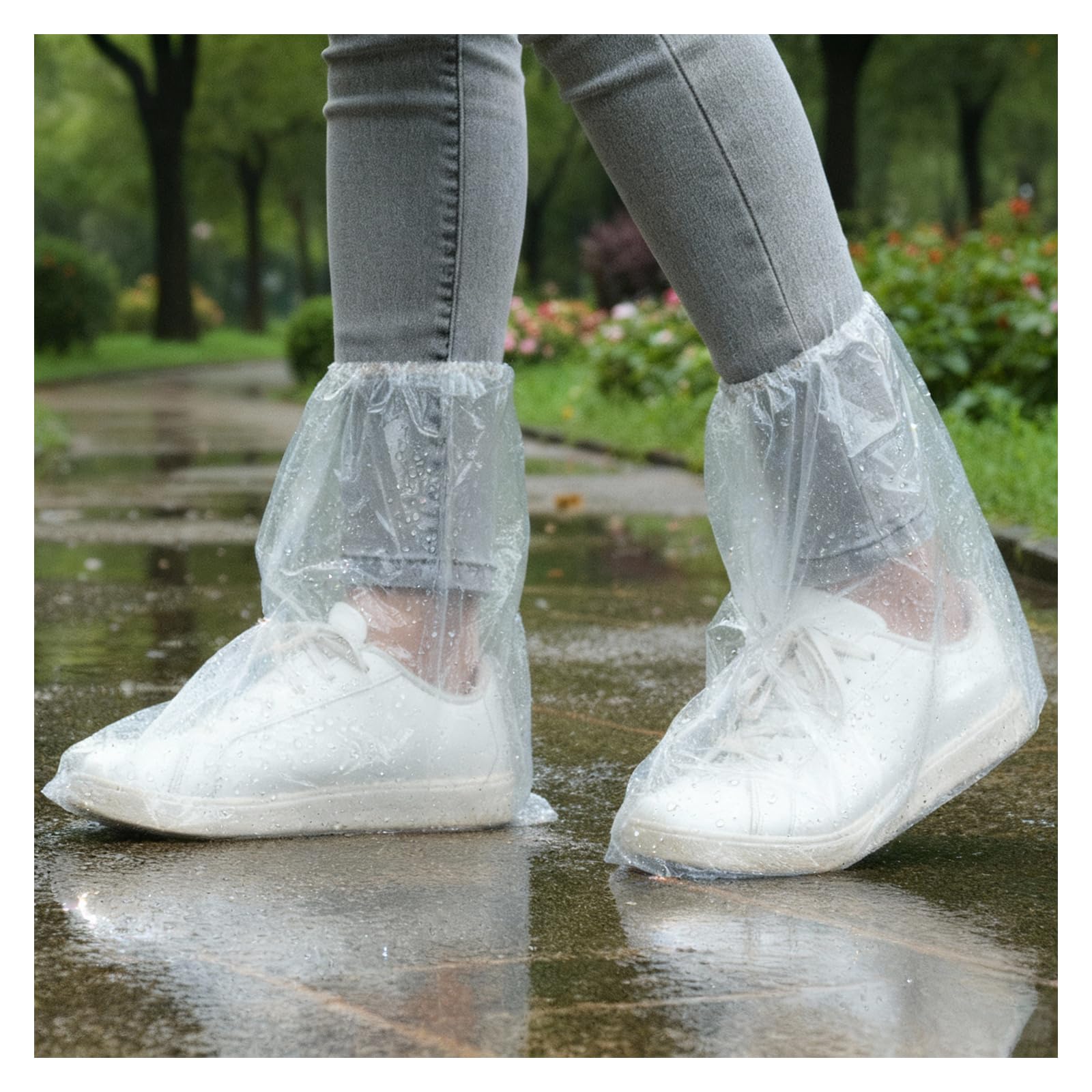 Photo 1 of 12 Pairs Shoe Covers for Rain - Waterproof Shoe Covers Disposable Plastic Rain Shoe Covers Non-Slip Indoor Outdoor Shoe Boot Rain Covers Waterproof Overshoes for Men and Women