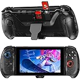 NexiGo Hall Effect Gripcon with Kickstand and HDMI Out for TV Docking, Hall Sensing Joystick for Switch/Switch OLED, Handheld Mode, 4K/1080P Supported HDMI and USB 3.0 Port, Black