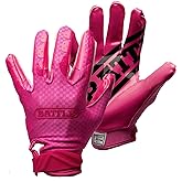 Battle Sports Triple Threat Wide Receiver Football Gloves, Ultra Stick Adult & Youth Gloves