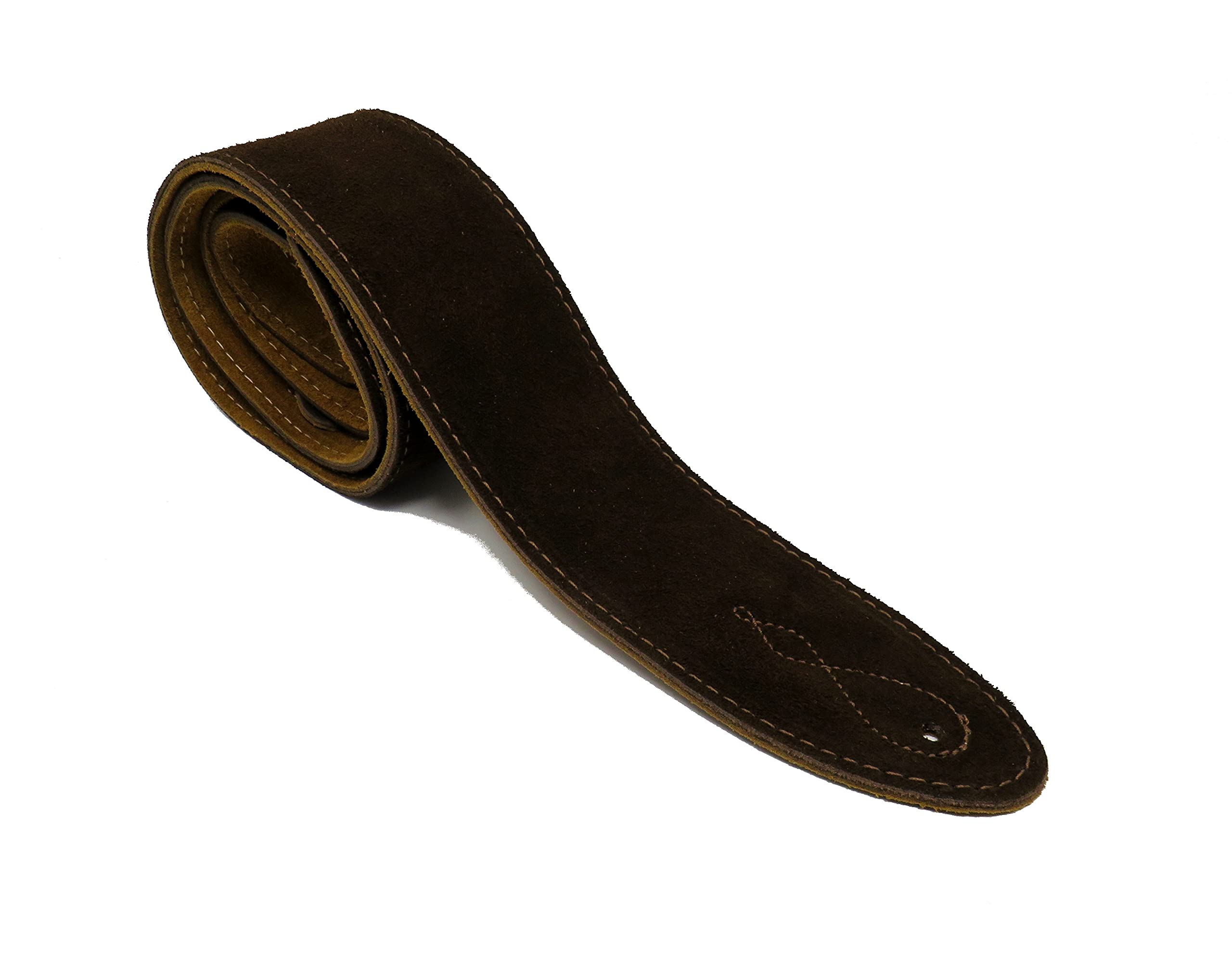 Leathergraft 7cm Wide Brown Suede Acoustic Electric Bass Guitar Strap with Reinforced Leather Strap Ends