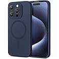 ESR for iPhone 15 Pro Max Case with MagSafe, Supports Magnetic Charging, Slim Liquid Silicone Case, Shock Absorbing, Screen and Camera Protection, Cloud Series, Dark Blue