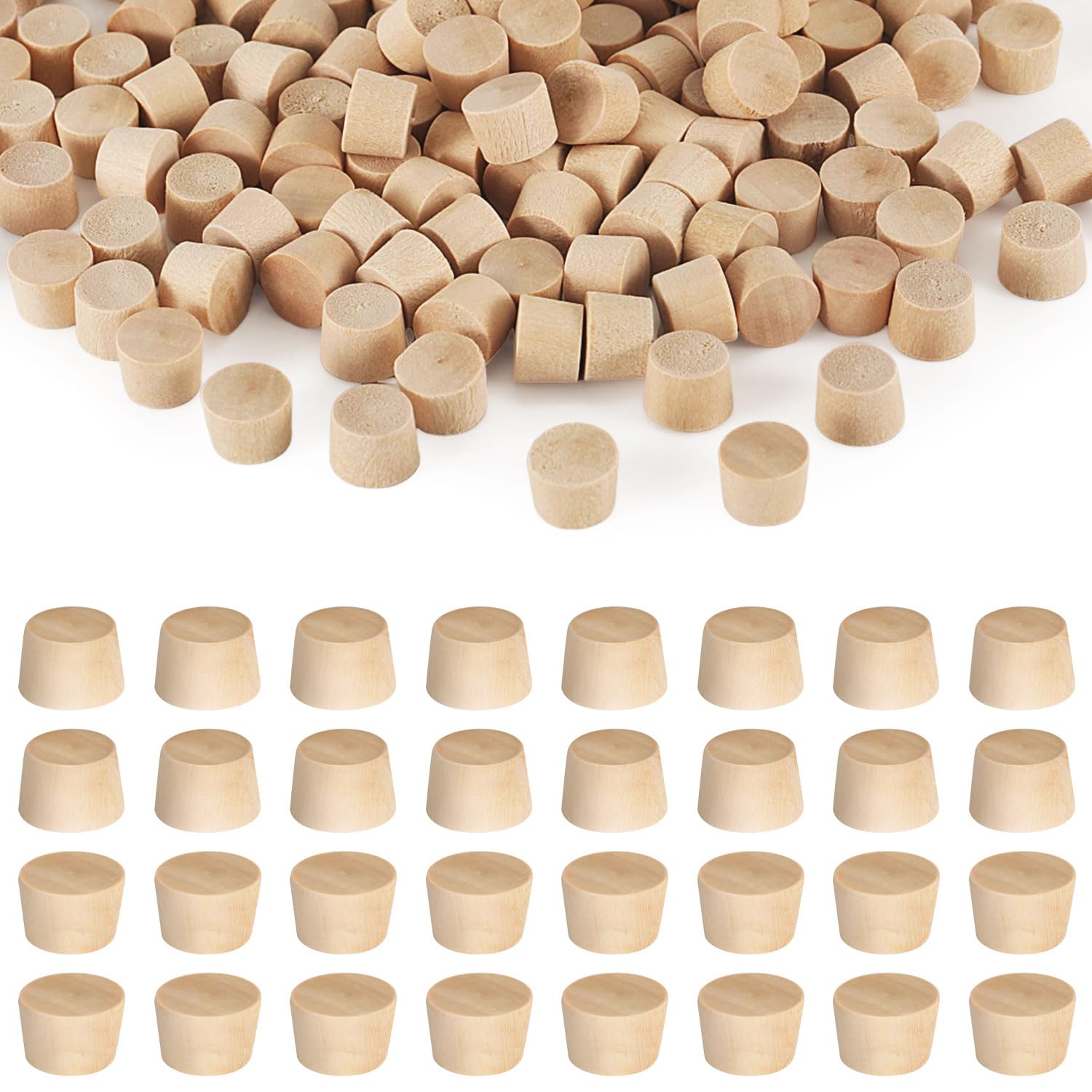 160pcs Flat Head Wood Plug, 1/2 Inch Screw Hole Covers for Furniture Repairing - Multifunctional Wooden Caps