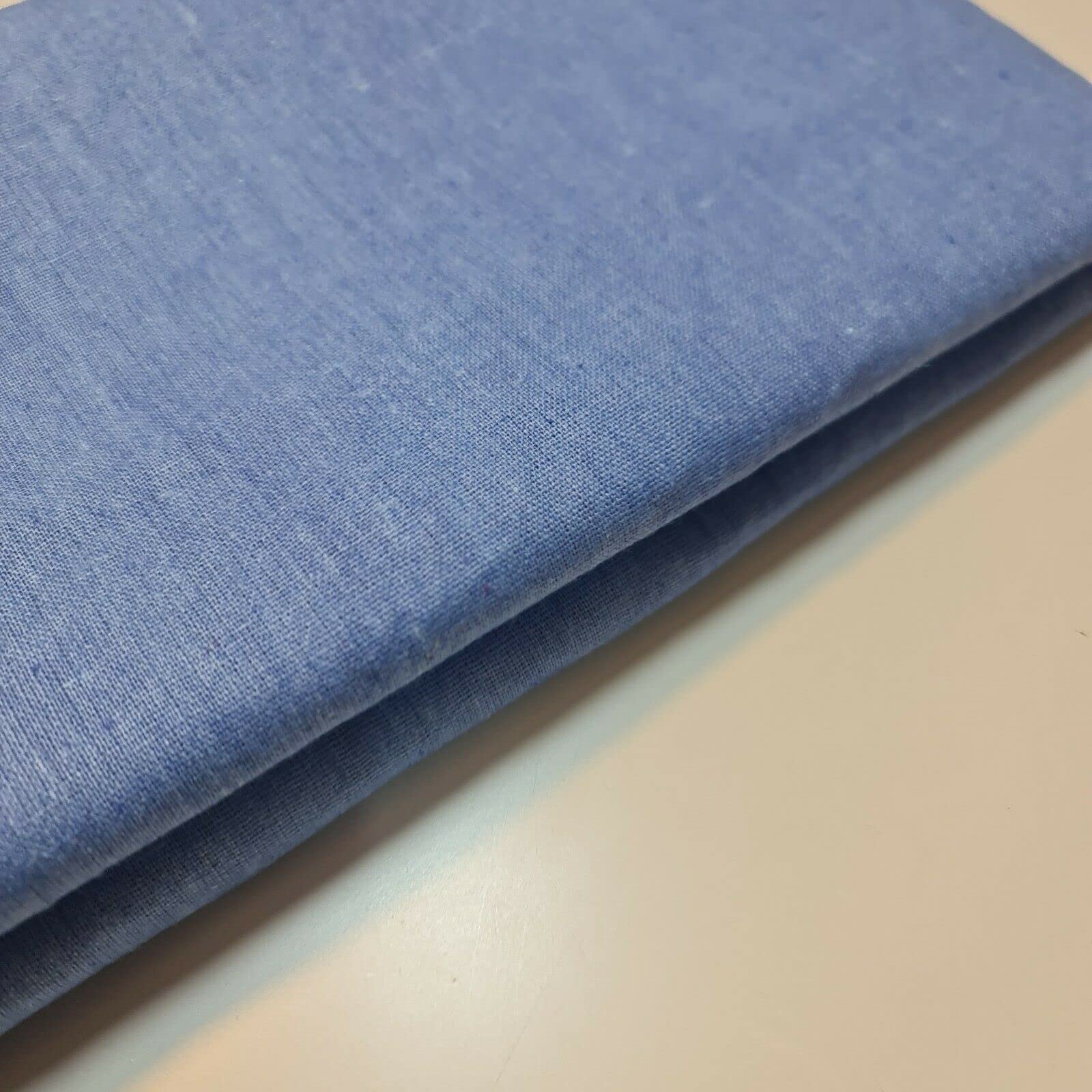 100% Cotton Calico Fabric – Medium Weight | 58" (150cm) Wide | Natural, Bleached & Dyed Options for Crafting, Dressmaking & Sewing | 1 Meter Pre-Cut (Denim)