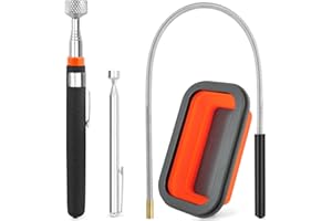 LOZAGU 4 Pack Telescoping Magnet Pick-up Tool Set with Magnetic Parts Tray, Extendable Magnetic Pick Up Tools & Flexible Magnet Pickup Tool