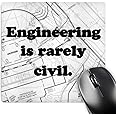 3dRose LLC 8 x 8 x 0.25 Inches Mouse Pad, Engineering is Rarely Civil Civil Engineer (mp_149859_1)