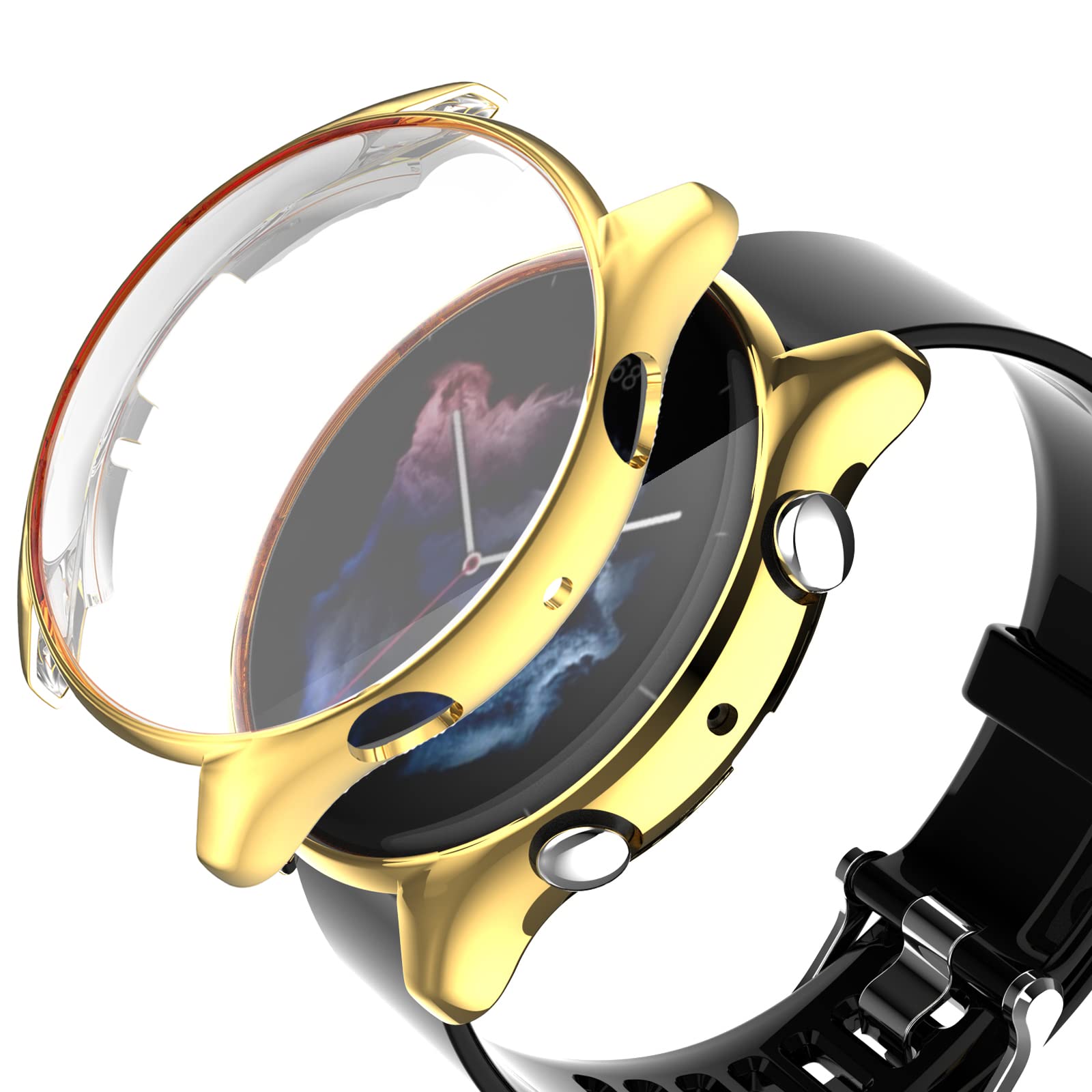 Miimall Case Compatible with Amazfit GTR 3/GTR 3 Pro, Shockproof HD Soft TPU Screen Protector Bumper Protective Shell All-Around Protective Case Cover for Amazfit GTR 3/GTR 3 Pro-Gold