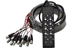 Seismic Audio Speakers 8 Channel Low Profile XLR Send Sub Snake Cable, XLR Splitter Cable, 50 Feet