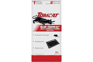 Tomcat Glue Traps Mouse Size with Eugenol for Enhanced Stickiness for Mice, Cockroaches, and Spiders, 6 Traps