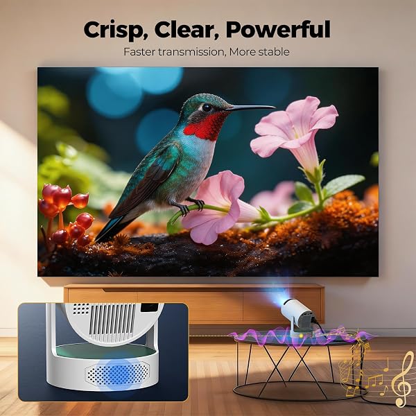 HOTPEAK MINI PROJECTOR WITH WIFI 6 AND BLUETOOTH 5.0, 300 ANSI LUMENS 4K SUPPORTED PORTABLE PROJECTOR, ANDROID 11 SMART PROJECTOR WITH AUTO KEYSTONE 270° ROTATABLE PROJECTOR FOR BEDROOM CEILING