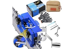 YAKECAN Chainsaw Sharpener,Upgraded Chainsaw Sharpening Jig with Tungsten Carbide Cutter Suitable for Most 8-22 inch Chain Saws, Hand-Cranked Sharpening Tool Kit with Portable Bag,Gloves etc.