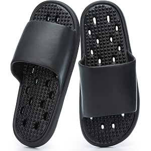 GOEWY Shower Shoes with Drain Holes Massage Granules for Women Men | Lightweight,Massage Granules,Quick Drying,Non-Slip,Gym,B