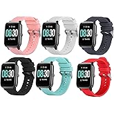 TenCloud 6Pack Bands Compatible with PuqoT80 Smartwatch Band Silicone