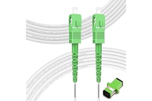 FLYPROFiber- 10m/33ft SC/APC to SC/APC Optic Fiber Internet Cable, OS2 Armored Single Mode Fiber Cable, Simplex - Length Opti