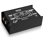 Pyle Premium Direct Injection Audio Box - 2.36" x 4.09" Passive DI Unit Hum Eliminator w/ Input Attenuator to Connect Guitar &amp; Bass, 1/4'' Impedance Transformer Connector to Balanced &amp; Unbalanced XLR
