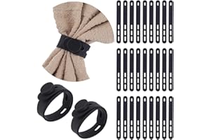 CRAFTYMELODY 30Pcs Shirt Sleeve Ties Cable Ties Reusable Silicone Cable Straps T-shirt Sleeve Holders Soft Black Adjustable A