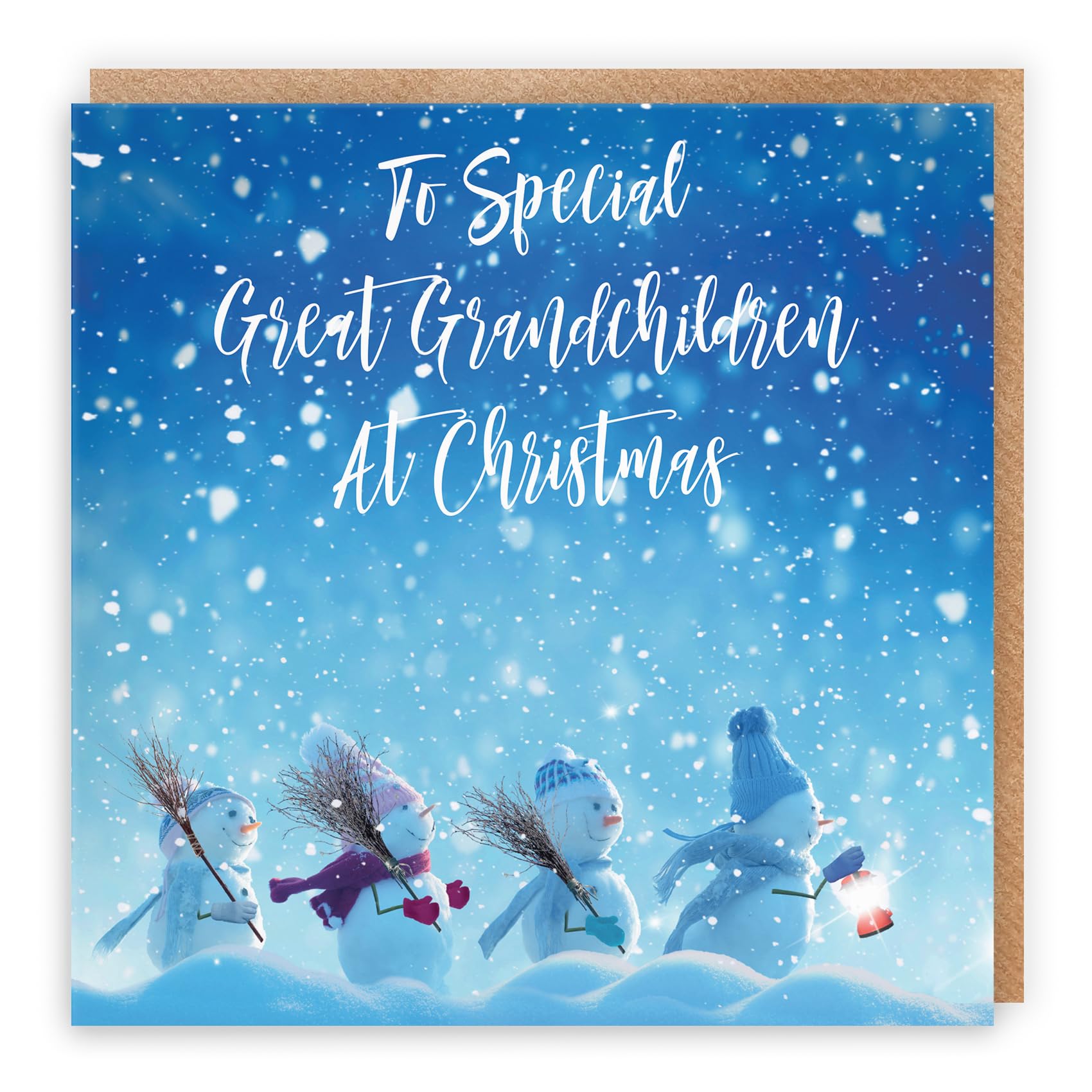 Hunts England - Great Grandchildren Christmas Card - To Special Great Grandchildren At Christmas - Snow People Collection - Fun Card — image 1