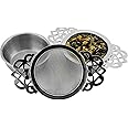 Solstice Empress Tea Strainers with Drip Bowls (2-Pack); Elegant Stainless Steel Loose Leaf Tea Strainers