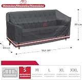 Turtle Life Garden Sofa Cover Heavy Duty UV Water Resistant 152x89x89 Black view 3