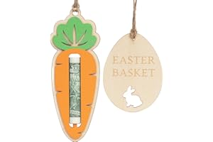DINIZON Carrot Easter Money Holder Cash, Easter Basket Stuffers For Toddler, Kids, Tweens, Teens, Card Holder Gifts For Baby Boy, Girl, Grandchildren, Basket Decorations (+1 Free Bunny Tag)