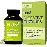 HUM Flatter Me Digestive Enzymes for Women & Men, Digestive Health Bloating Supplement with Ginger & Peppermint Leaf, Fast Acting Anti Bloat Pills Multi Enzyme for Debloating, Vegan, 60 Capsules