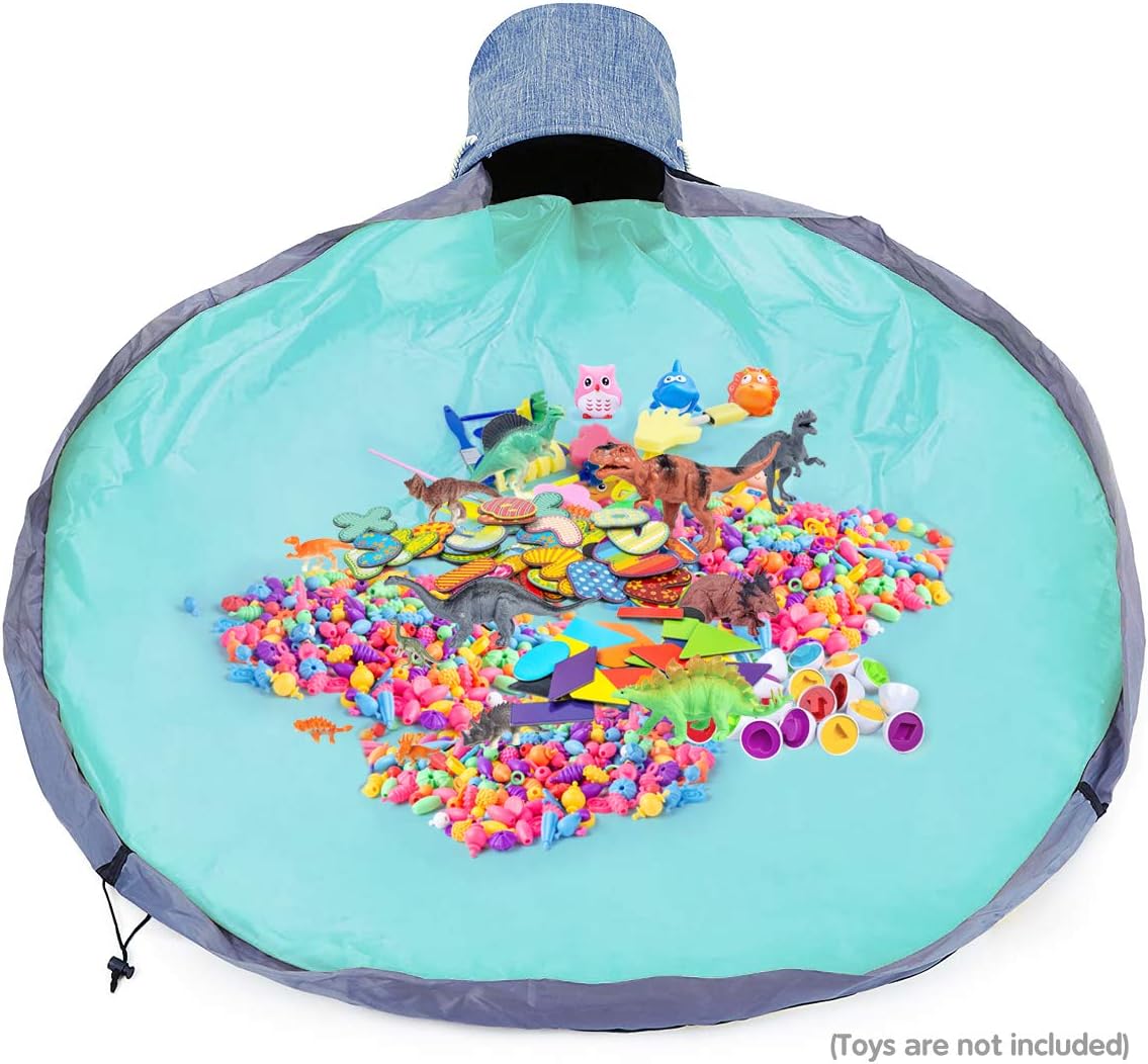 SUMBA Spielzeug Aufbewahrung 33x33x33cm - Organizer Mit Spielmatte Orange