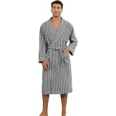 Vulcanodon Mens Robe, Lightweight Breathable Kimono Bathrobe, Soft Sleepwear