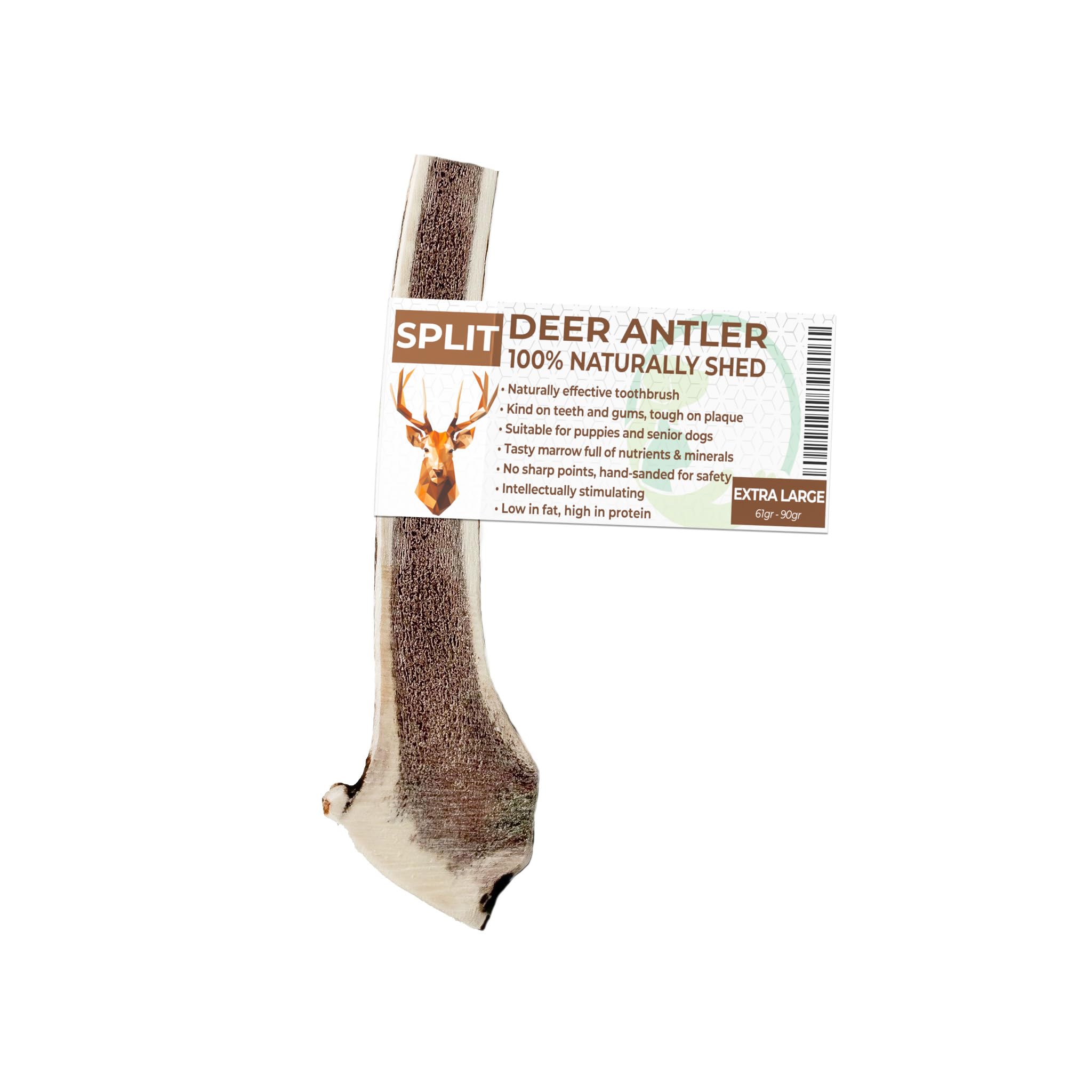 Primary Pets Premium Pet Supplies SPLIT Antlers for Dogs, Size EXTRA LARGE, Naturally Shed, Sustainable, Deer Antlers for Dogs, Dog Toys, Dog Treats