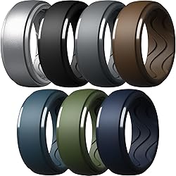 Egnaro Men's Silicone Rings 10mm Wide 2.5mm