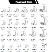 FandWay 1200Pcs Stainless Steel Tiny Screws Nuts Kit M1-M2.5 for Watch PC SSD view 3