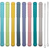 Hoaisun Teething Toys 3-6 Months 8 Pack, Silicone Teethers for Babies Nursing, Teething Tubes Sticks for Babies 6-12 12-18 Months, Autism Sensory Toys for Kids Chewing, Biting