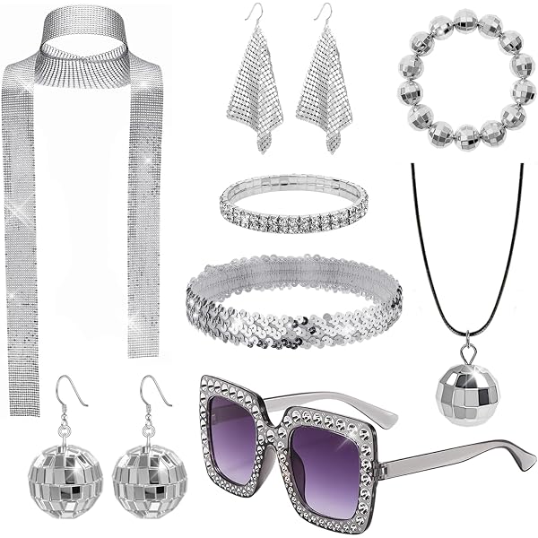 Amazon.com: FIRSAUKI 70s Disco Jewelry Set for Women Disco  display picture 1