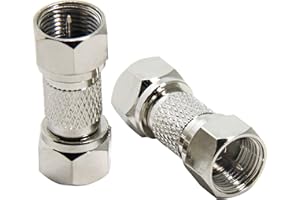 RFADAPTER Male to Male Coax Connector, 2 Pack 75 Ohm F Type RG6 Coaxial Cable Adapter, Cable Extension Coupler for TV, Antenna, Splitter, Amplifier