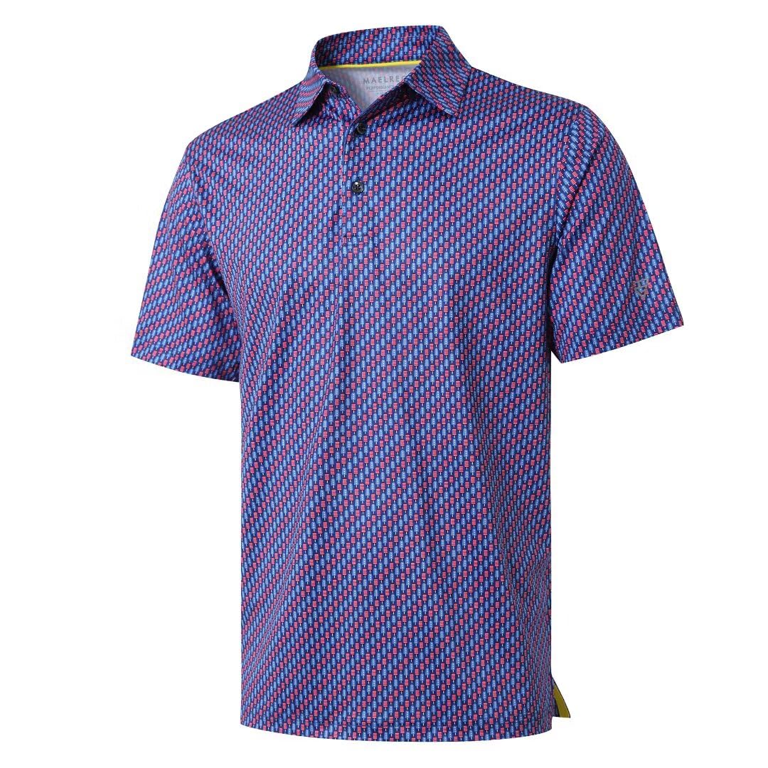 Golf Shirts for Men Dry Fit Short Sleeve Print