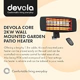 Devola Core 2kW Garden Patio Heater Square Wall Mounted view 2