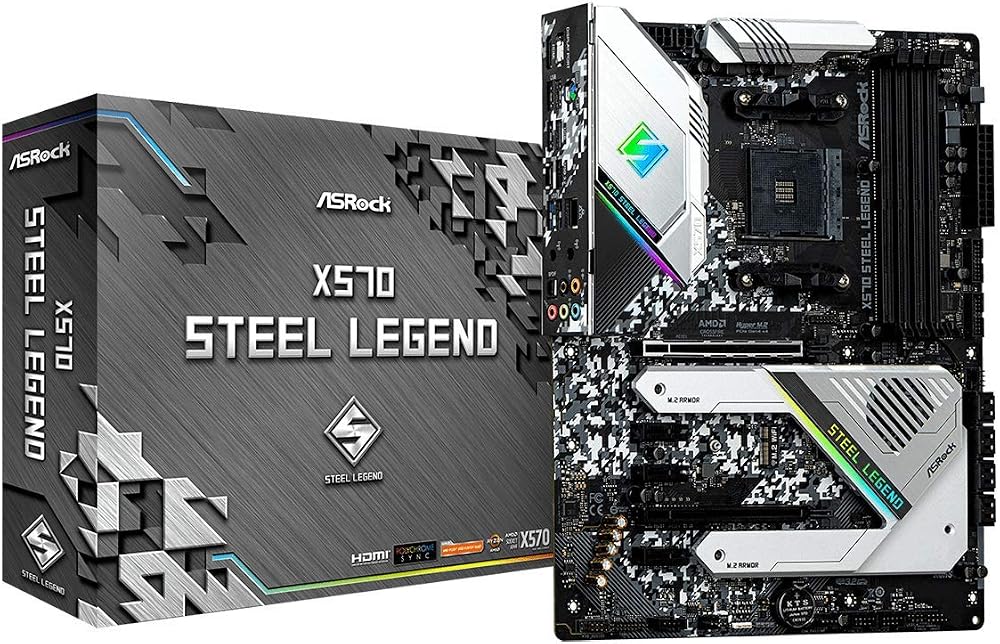 ASRock AM4 X570 Steel Legend Motherboard 4x DDR4 HDMI DP R45