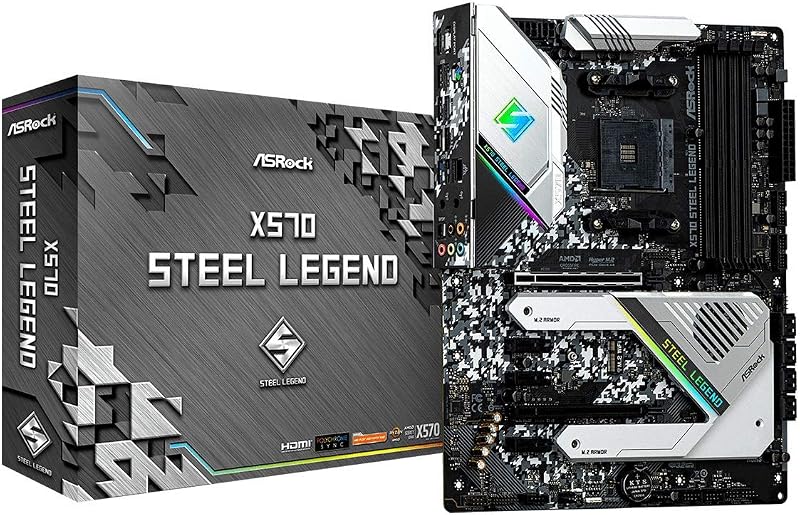 ASRock AM4 X570 Steel Legend Motherboard 4x DDR4 HDMI DP R45