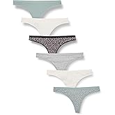 Amazon Essentials Cotton Thong Underwear for Women, Pack of 6