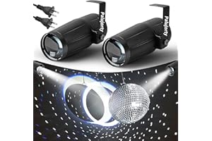Pin Spot Light 2 Pack, Palujorty 10W White Disco Ball Spotlight for Mirror Ball Party