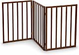 Oypla Dark Brown Dog Safety Folding Wooden Pet Gate Portable Indoor Barrier view 2