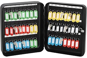 Kasten Key Cabinet Wall Mount with Combination Lock, Key Organizer Box with 48 Key Hooks, 11.81" x 9.45" x 2.95", Large Black Matt